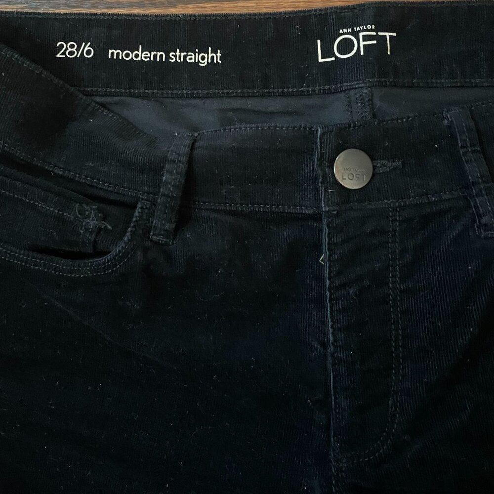 Loft Corduroy Black Pants Size 28